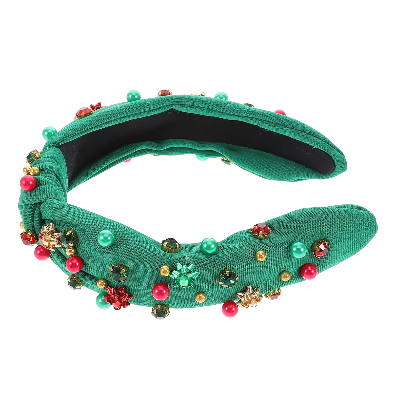 

Christmas Headband Women Elegant Rhinestone Knotted High Profile Holiday Party New Year Accessories Diamond for Christmas