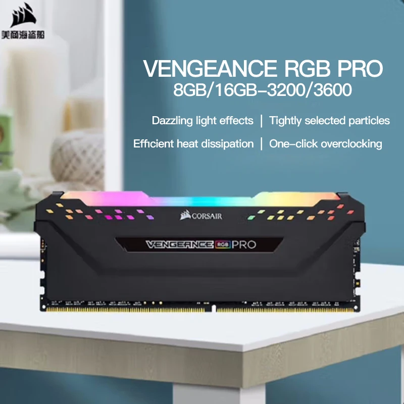 Corsair Vengeance RGB PRO RAM Memory DDR4 PC4 8GB 16GB 3200MHz 3600MHz DIMM Desktop Memory Module Dual-channel-Black