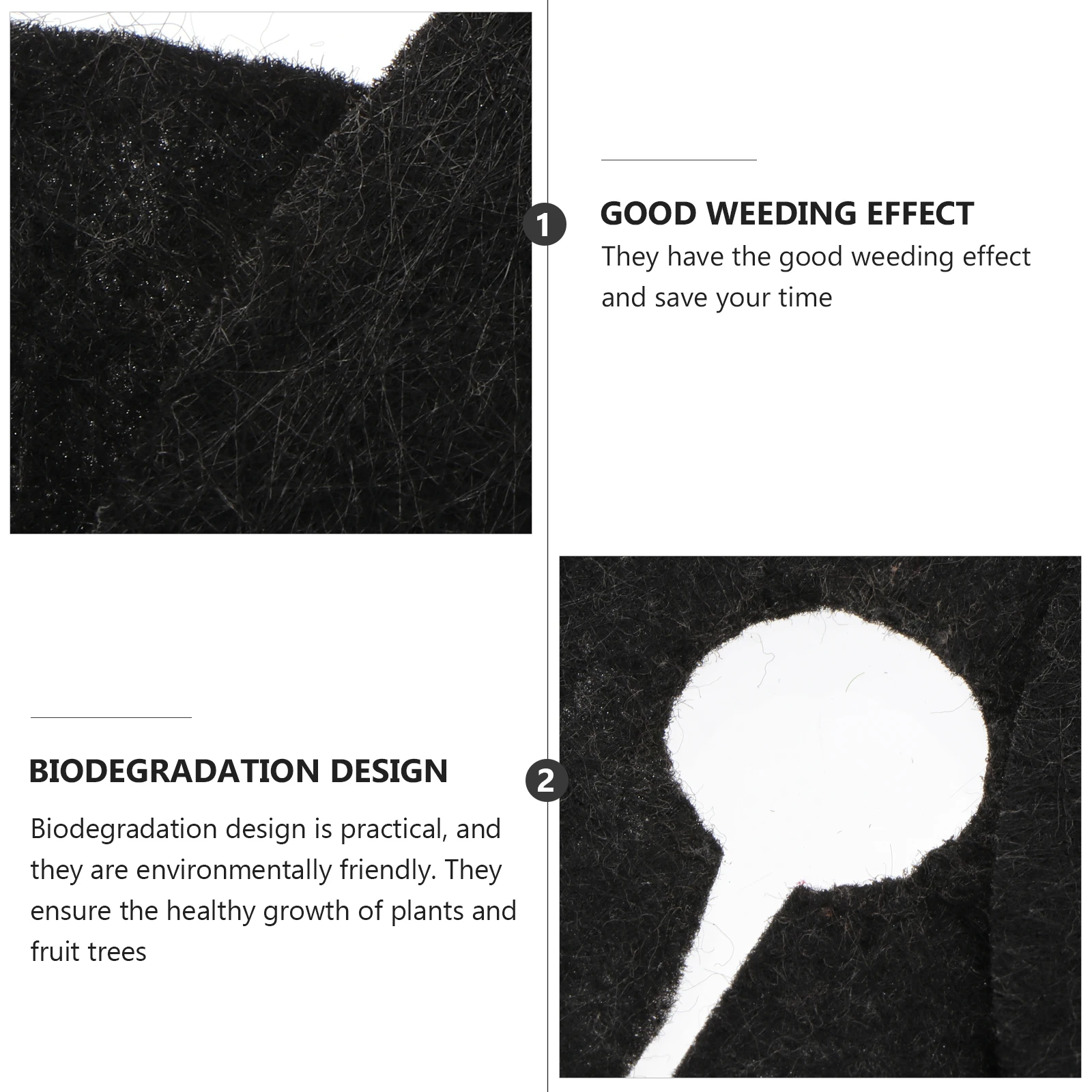 

20Pcs Orchard Weeding Cloth Durable Thickened Nonwoven Weed Control Fabric Black 15cm Outer Diameter 2cm Inner Hole Garden