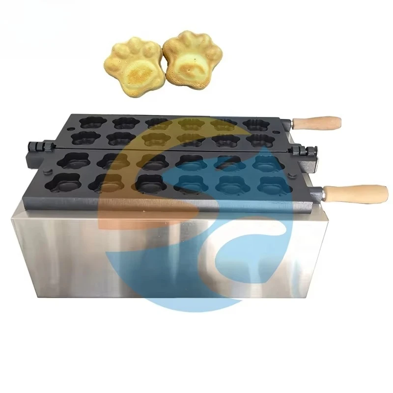 Electric Crispy Waffle Baker Machine Factory Price Cat Paw Waffle Machine Commercial Bear Paw Shape Muffin Waffle Maker