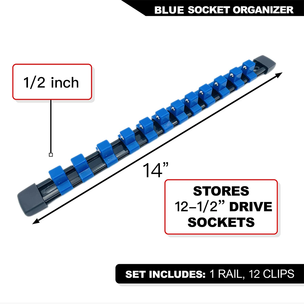 1/4 "3/8" 1/2 "Wrench Houders Rechte Plastic Universele Socket Organizer Rail Beugel Reparatie gereedschap Socket muursleutel Thuis Gereedschap - afbeelding 1