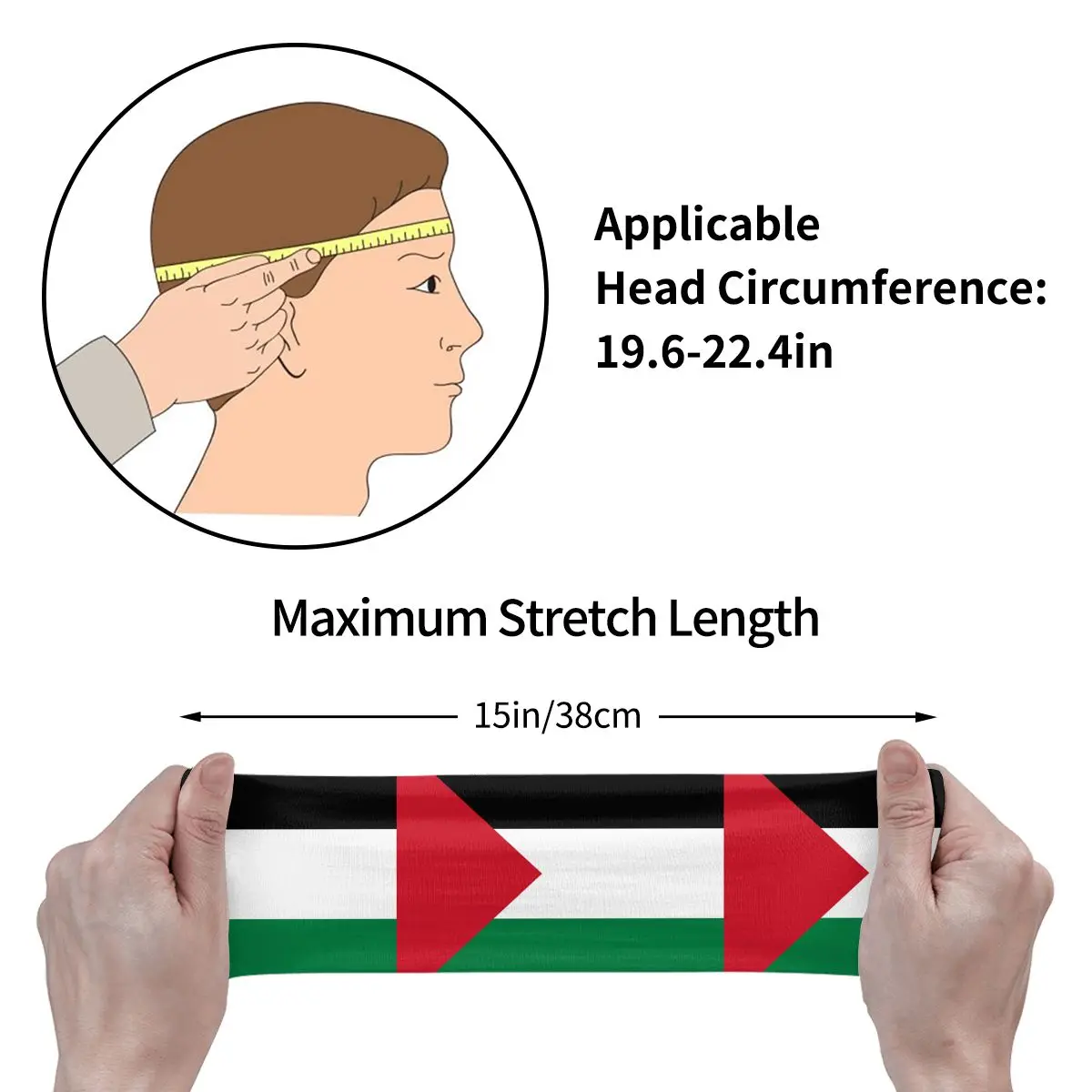 Sports Sweatband Breathable Headband Sweat Hair Head Band Flag Of Palestine Yoga Headband