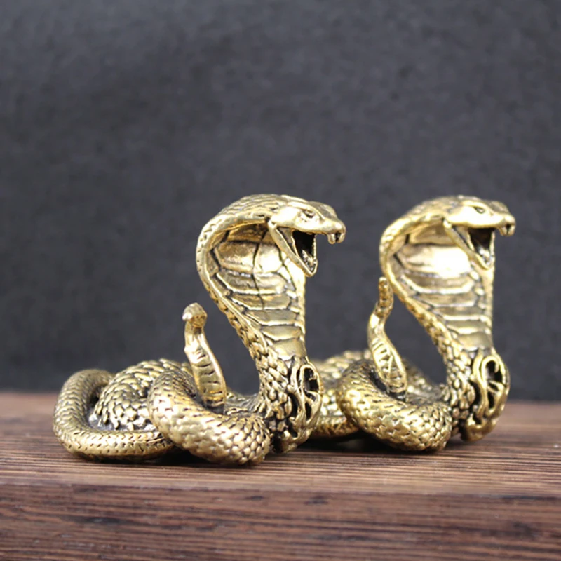 3 Styles Vintage Brass Mini Snake Antique Bronze Decor Figurines For Interior Decoration Desktop Ornament Tea Pet Home Decor