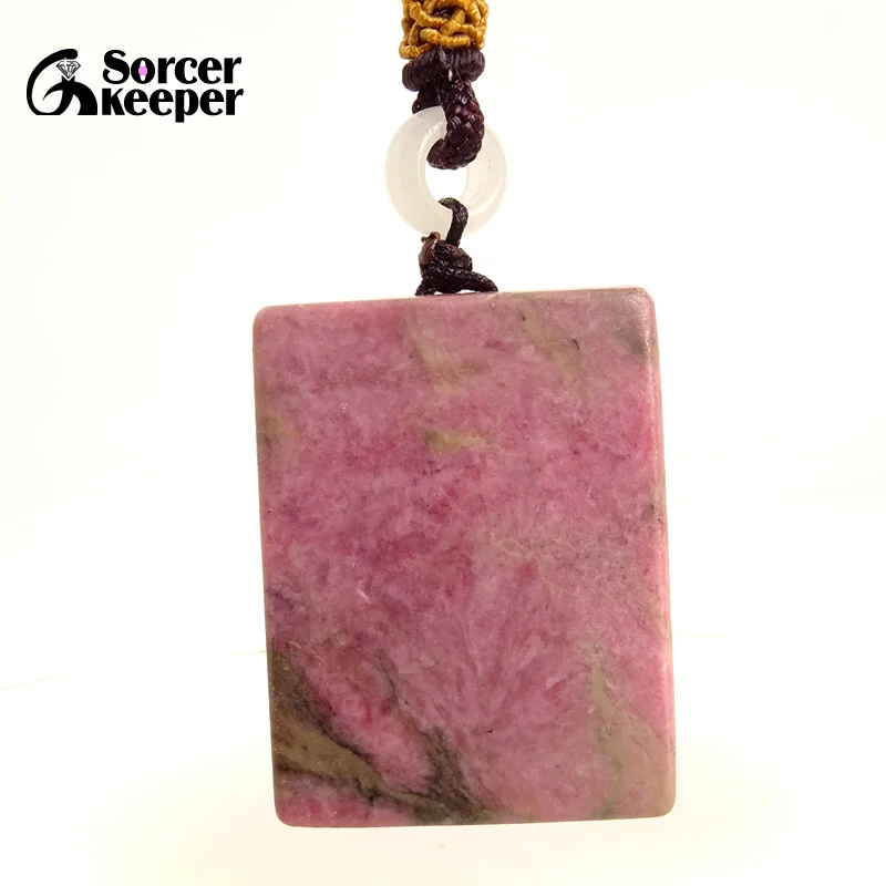 Natural Rhodonite Stone Jade Fox Pendant Necklace Charm Jewelry Fashion Accessories Hand-Carved Man Woman Jewelry Making BH468