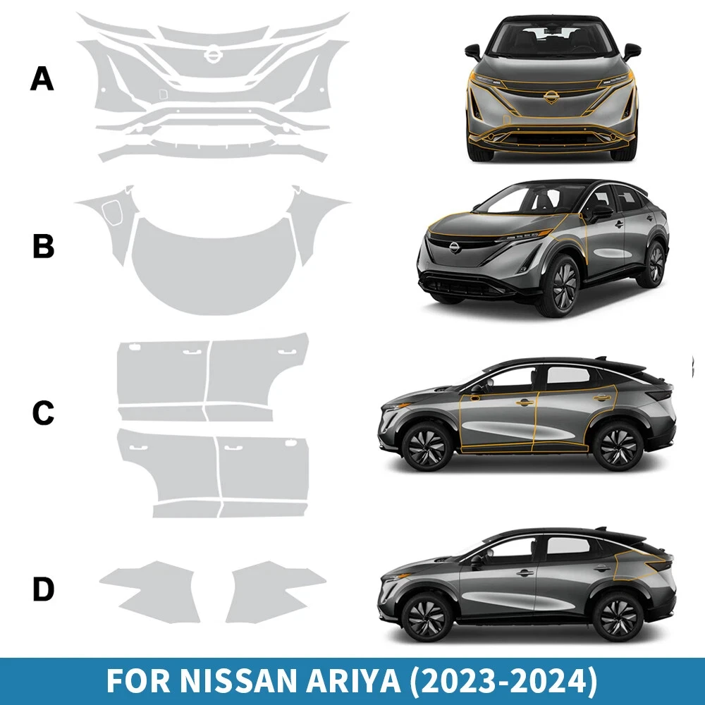 

Защитная пленка PPF из ТПУ для Nissan Ariya 2023-2024: самовосстанавливающаяся, невидимая, предварительно вырезанная, для бампера и капота, устойчивая к царапинам ﻿ Набор