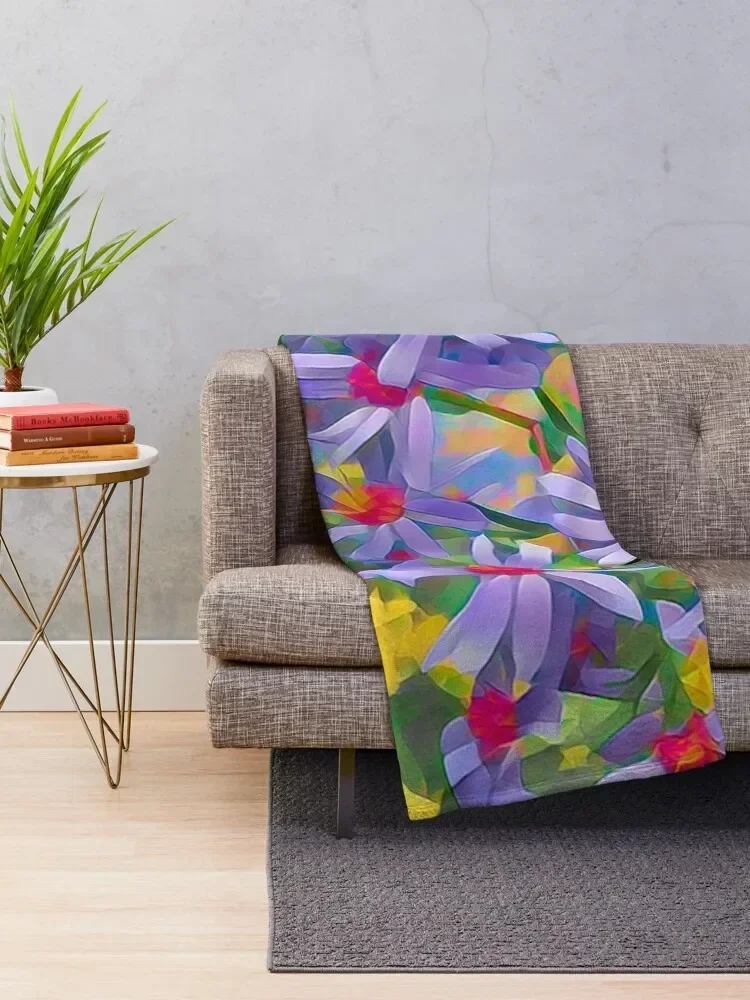 Mother Nature's Bouquet, Impression, Organic Arrangement of Native Flowers Throw Blanket Bed Fashionable for sofa Blankets