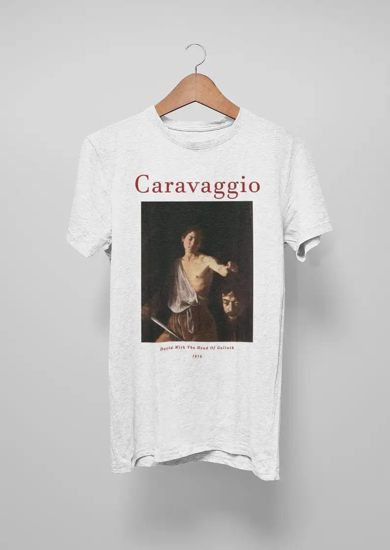 David With The Head of Goliath Caravaggio T shirtPremium QualityBaroqueStrozziCaravaggioCarracciReni