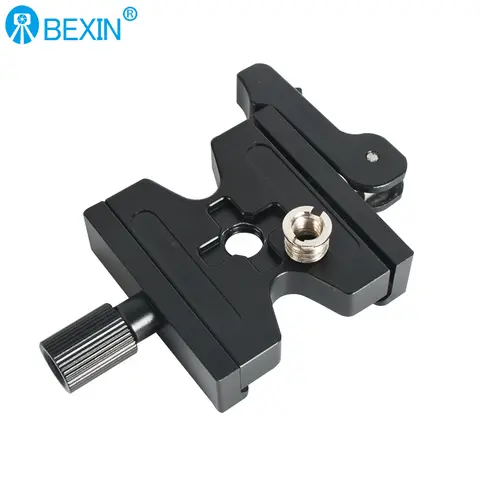 QJ-06 Double Lock Mounting Plate Clamp Quick Release Plate Clamp Adjustable Knob Adapter For Arca Swiss Tripod Ball Head-