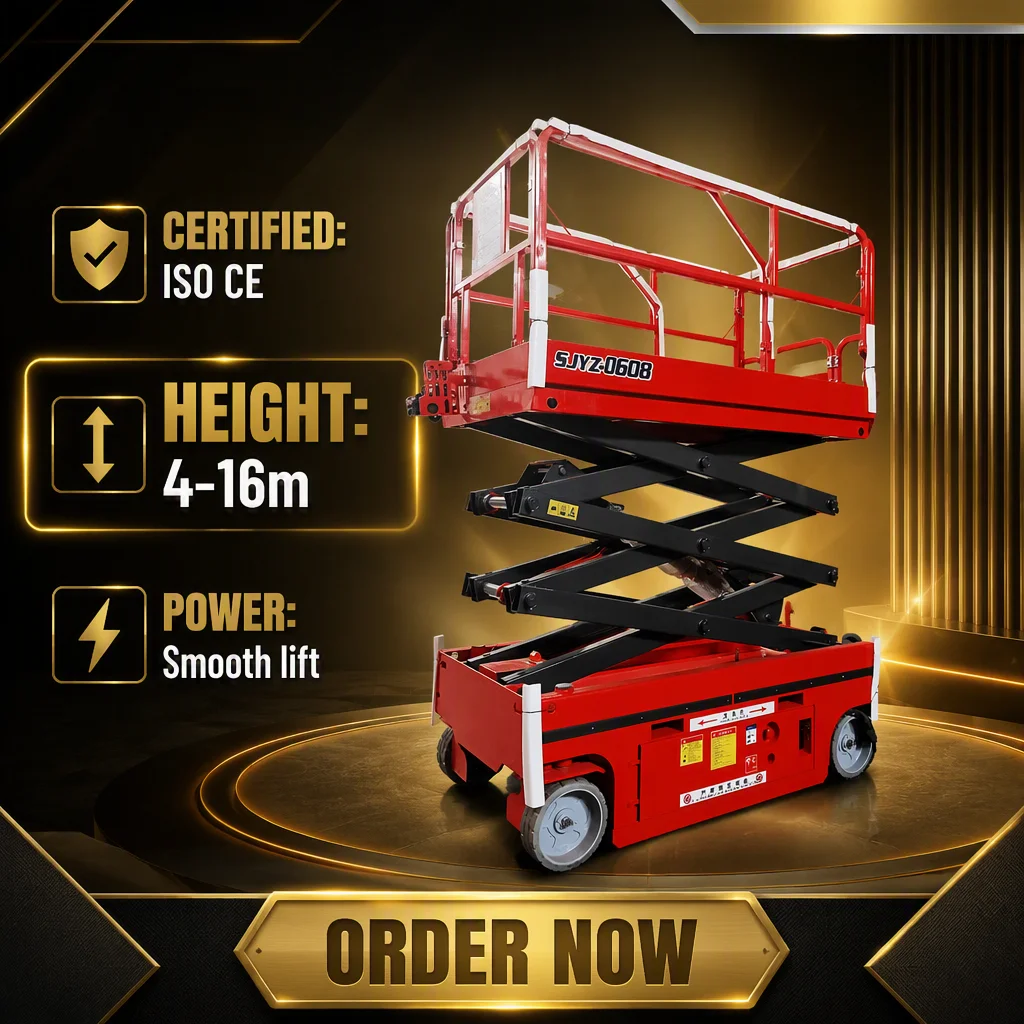 Self Propelled Scissor Lift 300kg 6m 8m 10m 12m Aerial Platform for Shopping Mall Maintenance Work Indoor Outdoor