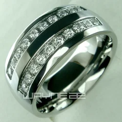 His Mens Stainless Steel  Wedding Engagement Ring  (R178A) Size 8 9 10 11 12 13 14 15