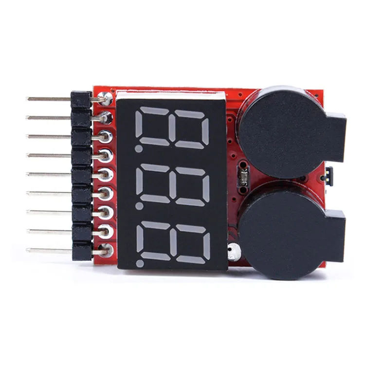 30PCS Low Voltage Tester Volt Meter Monitor Lipo Checker Buzzer Alarm 1-8S Range For RC Lipo Battery Remote Control Toys 9g Weig