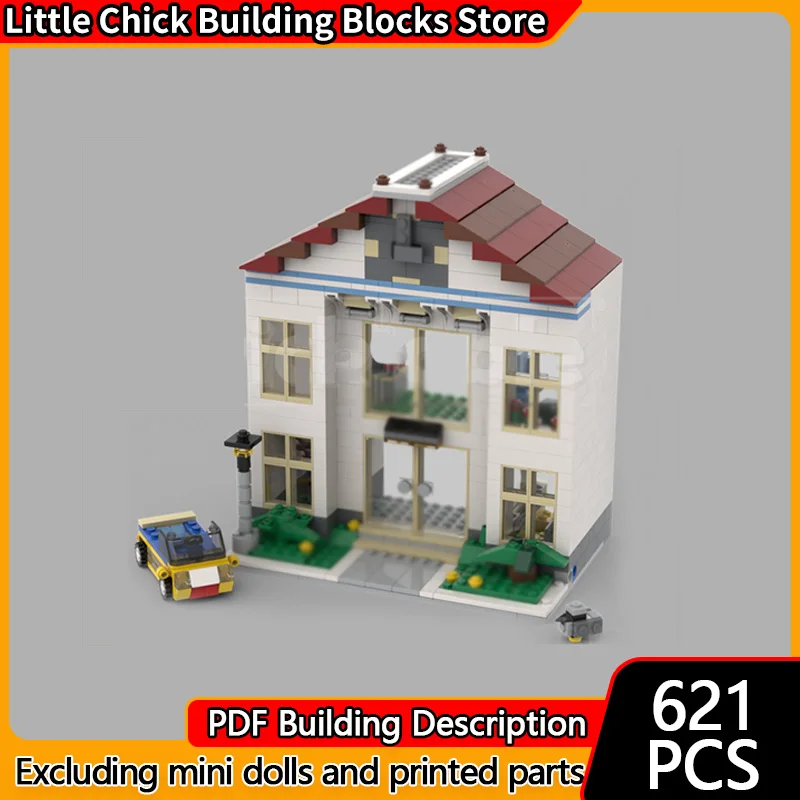 

Модель City Street View MOC, строительные кирпичи, неоклассический городской зал, модульная технология, детские праздничные подарки, сборка игрушек, костюм