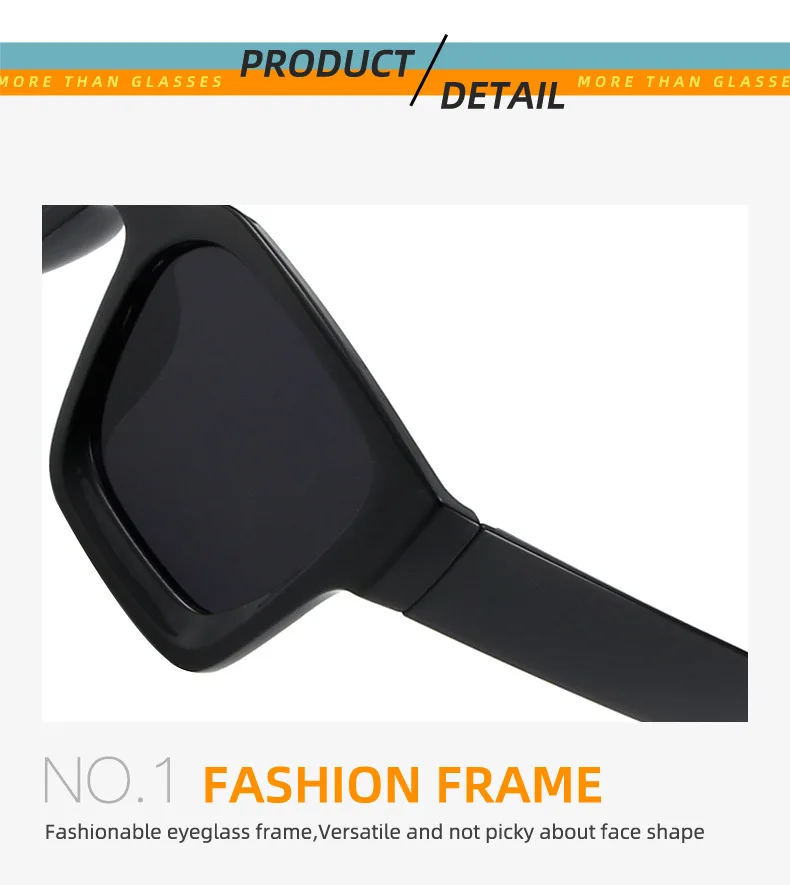 Neue Vintage-Sonnenbrille für Damen und Herren, Quadratischer PC-Rahmen, Marken-Designer Retro-Shades, Modische Sonnenbrille ﻿ für Männer – Detail 28