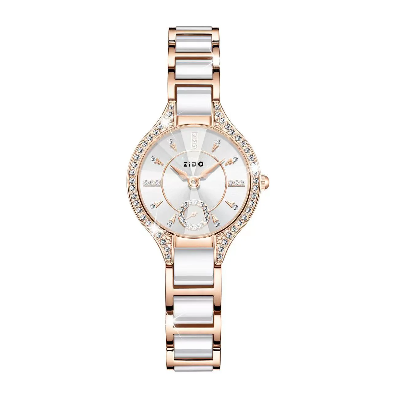 UTHAI-Reloj de acero inoxidable con incrustaciones de diamantes para mujer, cronógrafo de pulsera femenino, de lujo, con luz Retro, de alta calidad