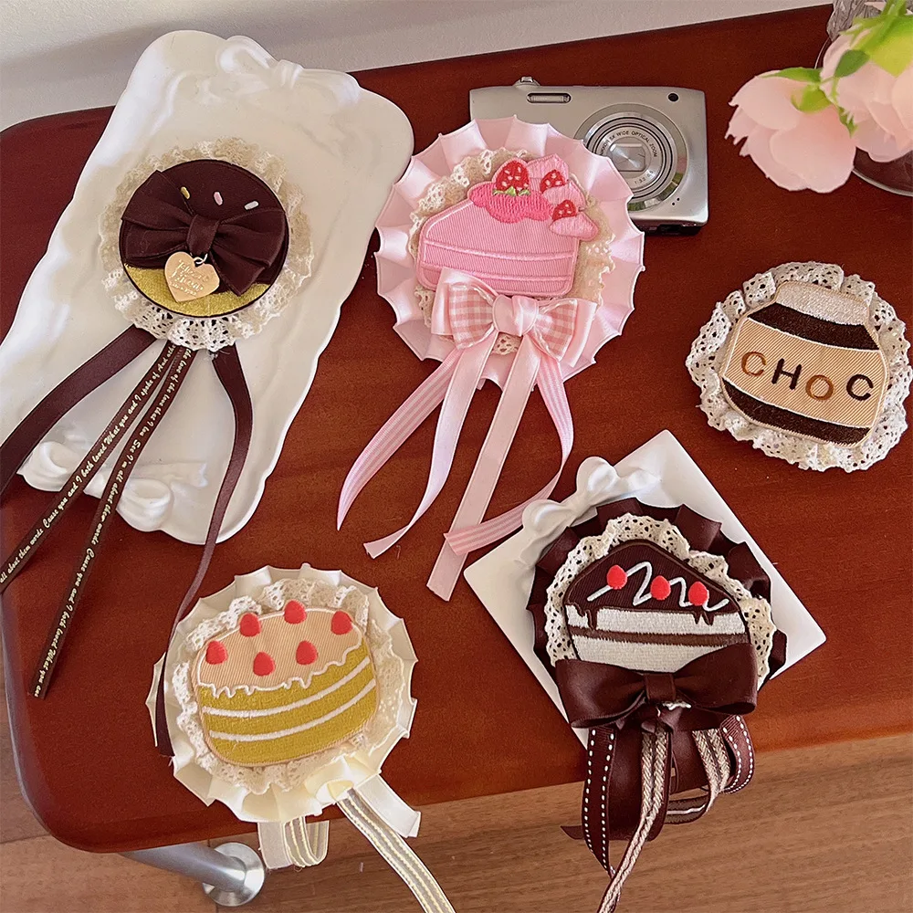 Pinza para el pelo con broche de pastel de Lolita Original hecha a mano, accesorio de broche de tiramisú, lindo y versátil para mujer