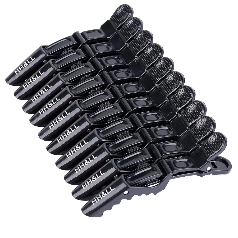 

HHLL Hair Clips for Women Wide Teeth DoubleHinged Design Alligator Styling Sectioning Clips of Profional Hair Salon Quality 10P