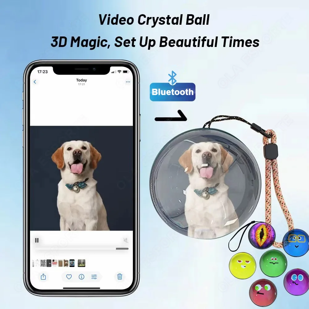 APP Bluetooth-Version kann 3D-Kristallkugeln mit Audio- und Videofunktion anpassen, sowie Geschenke und Erinnerungskugeln BW01 individuell gestalten.