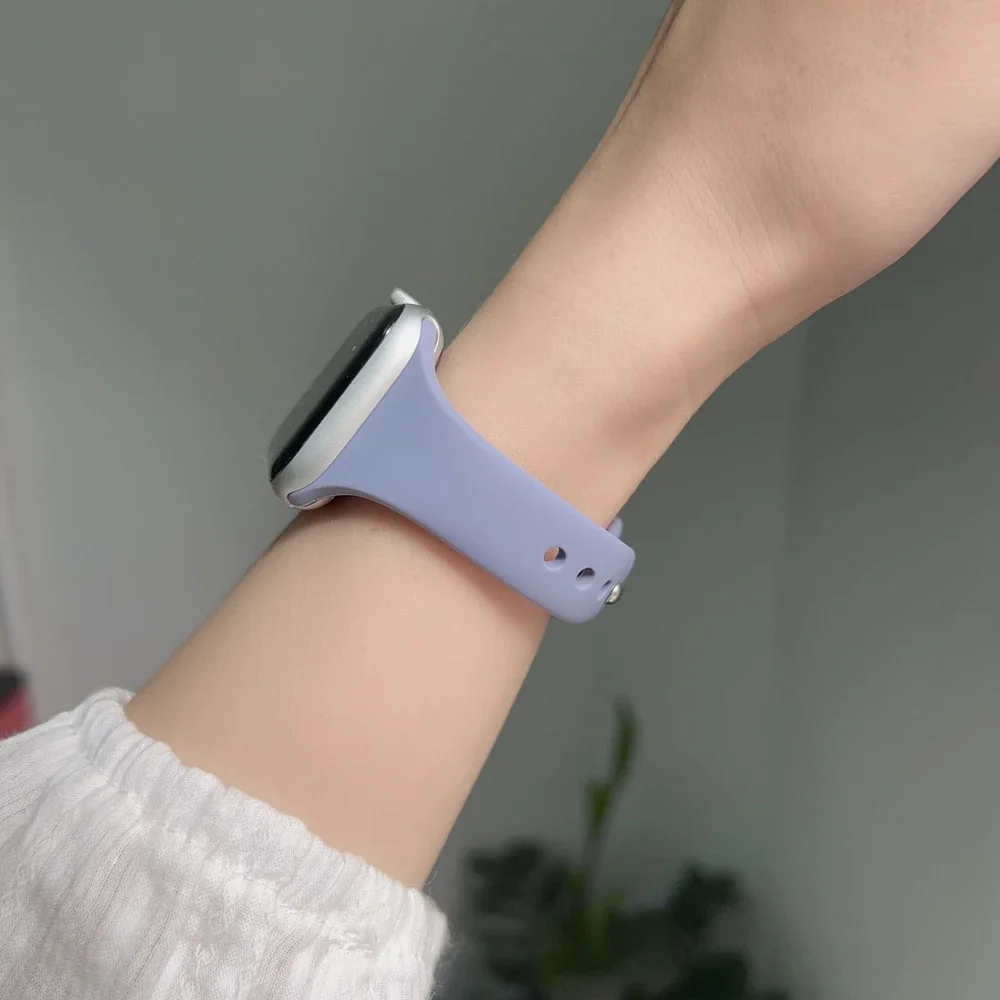 

Nice Silicone band slim for iwatch women Series 10/9/8/7/6/5/4/3/ 38mm 40mm 41mm 42mm 44mm Strap For Apple Watch 45mm 46mm 49mm
