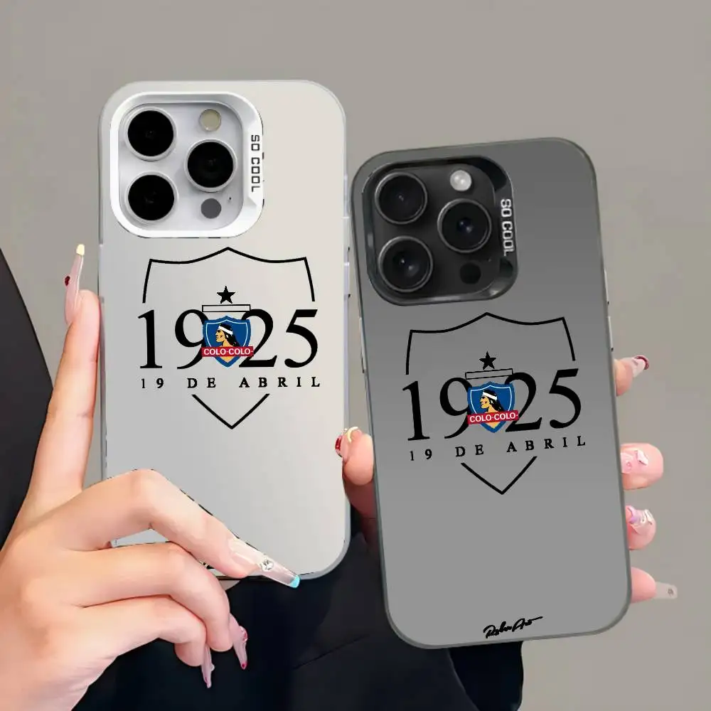 

1PC Club Social Y Deportivo Colo phone case for iphone 17 16 15 14 13 12 11 Pro Max Plus Back Cover with Silver Gradient
