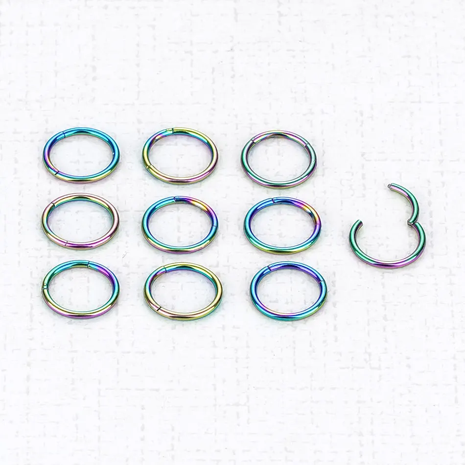 1PC G23 Titanium Hinged Segment Ring Nose Ring Piercing Nipple Ear Septum Tragus Cartilage Clicker Lip Body Jewelry 14G 16G