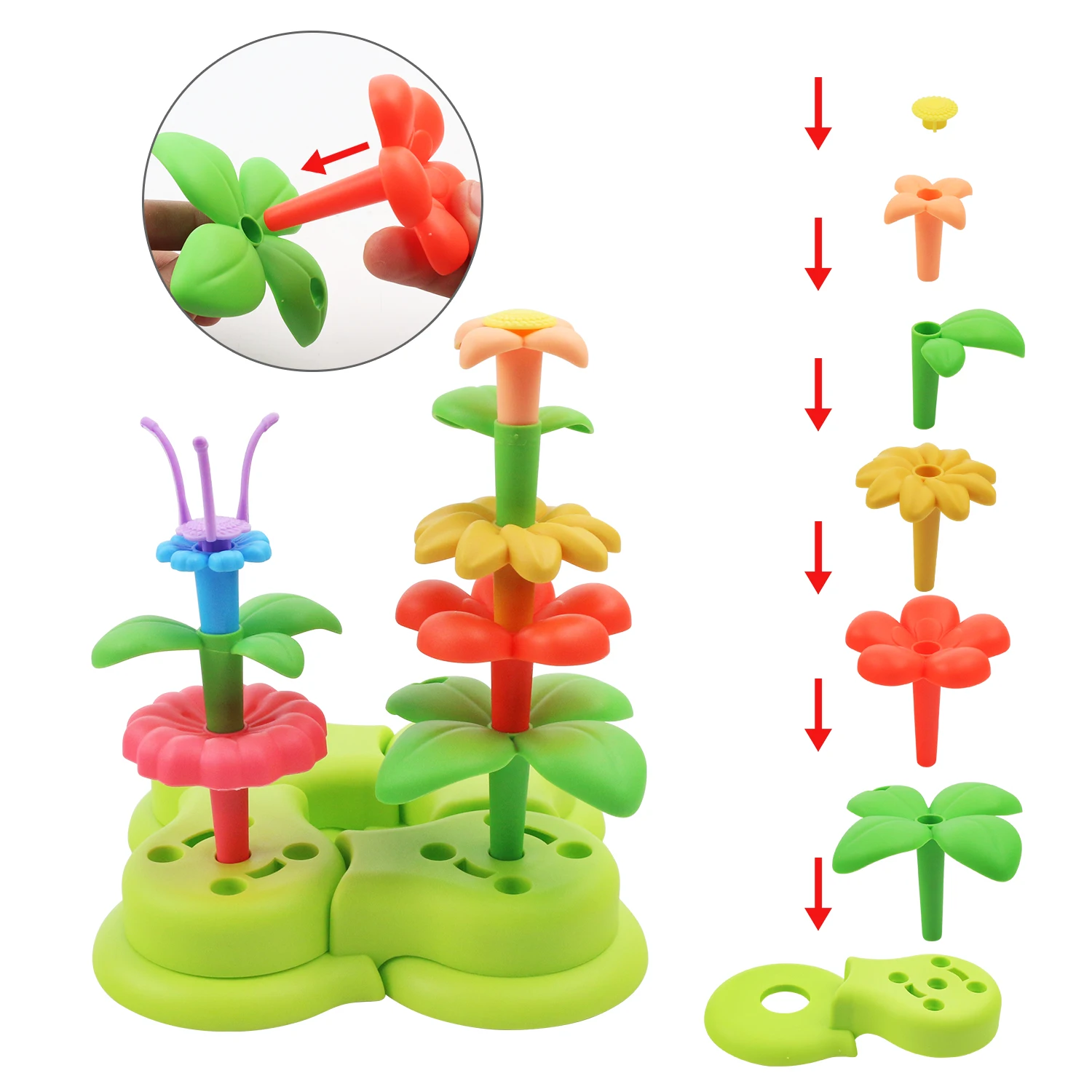 Jouets de puzzle de bloc de construction pour enfants, blocs de construction de grande particule de jardin polyvalents, éducation de la petite enfance, cadeaux d'anniversaire