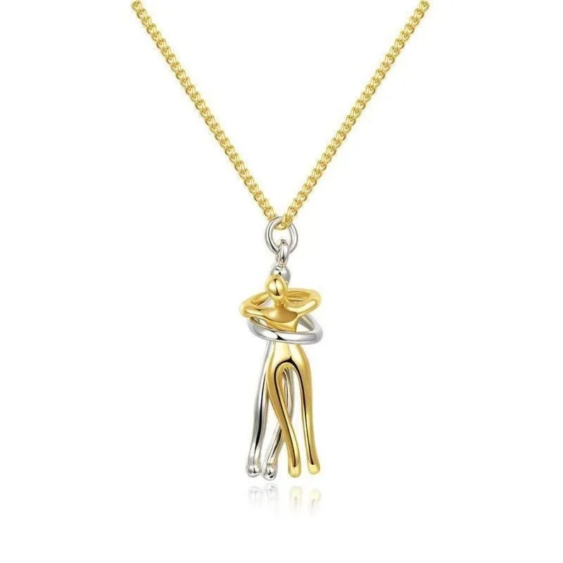 2025 Two-Tones Hug Necklace Detachable Mother And Child Pendant DIY Love Jewelry For Family Special Occasions_maomaolike.com