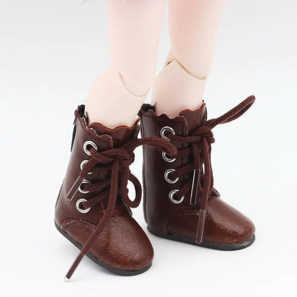 1 Paar High-Top Obitsu 11 Lederstiefel 4 Löcher Mini 1/6 Bjd Lederschuhe GSC Fashion 1/6 Bjd Stiefel Baumwolle Stoffpuppen