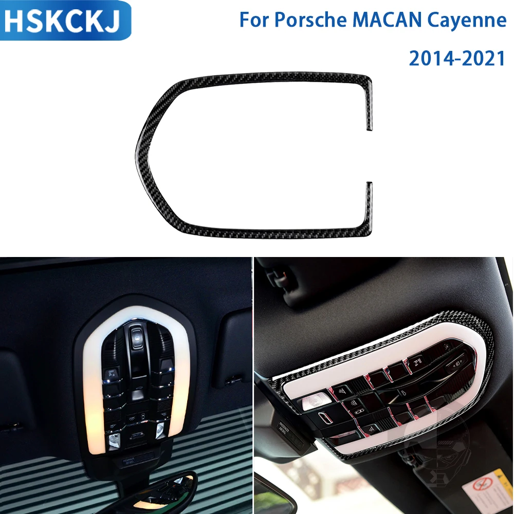 

For Porsche MACAN Cayenne 2014-2021 Car Accessories Carbon Fiber Interior Dome Light Panel Trim Sticker Styling Decoration