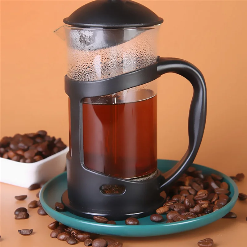 

1 Piece Practical Coffee Maker Multifunctional Durable Coffee Teapot Stainless Steel Glass Coffeeware 600ML