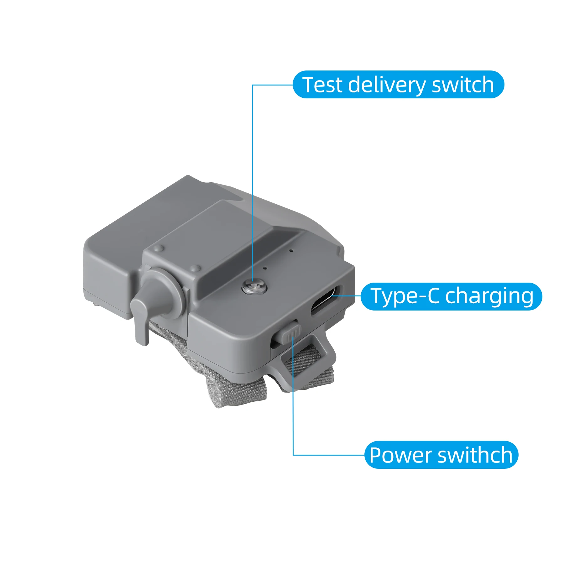 Système De Largage Pour Drone – Charge Utile 1 Kg, Portée 500 M, Compatible Avec DJI Mini 3/4 Pro, Air 3 – ABS, Batterie 300 MAh