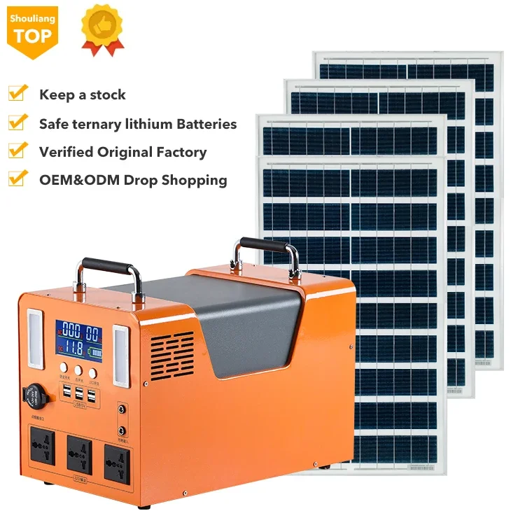 Off Grid 400W Outdoor Camping Portable Solar Power Station Home Emergency Solar Panel Generator Solar Mounting Energy System