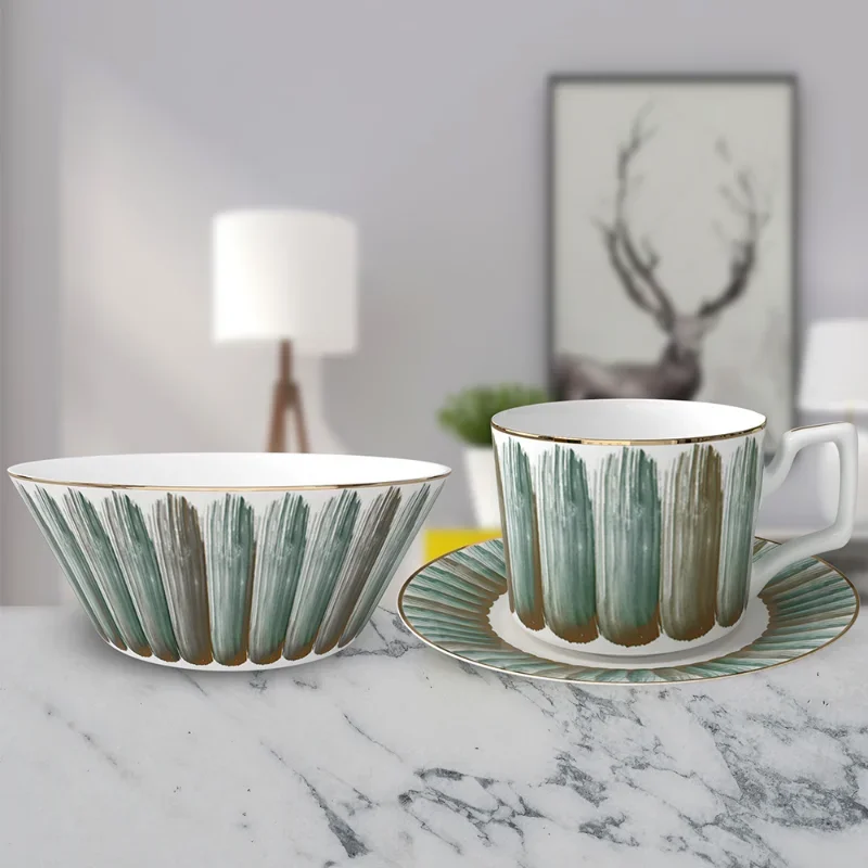 Creative Geometric Phnom Penh Bone China Western Food Plate, Steak Plate, Fish Plate