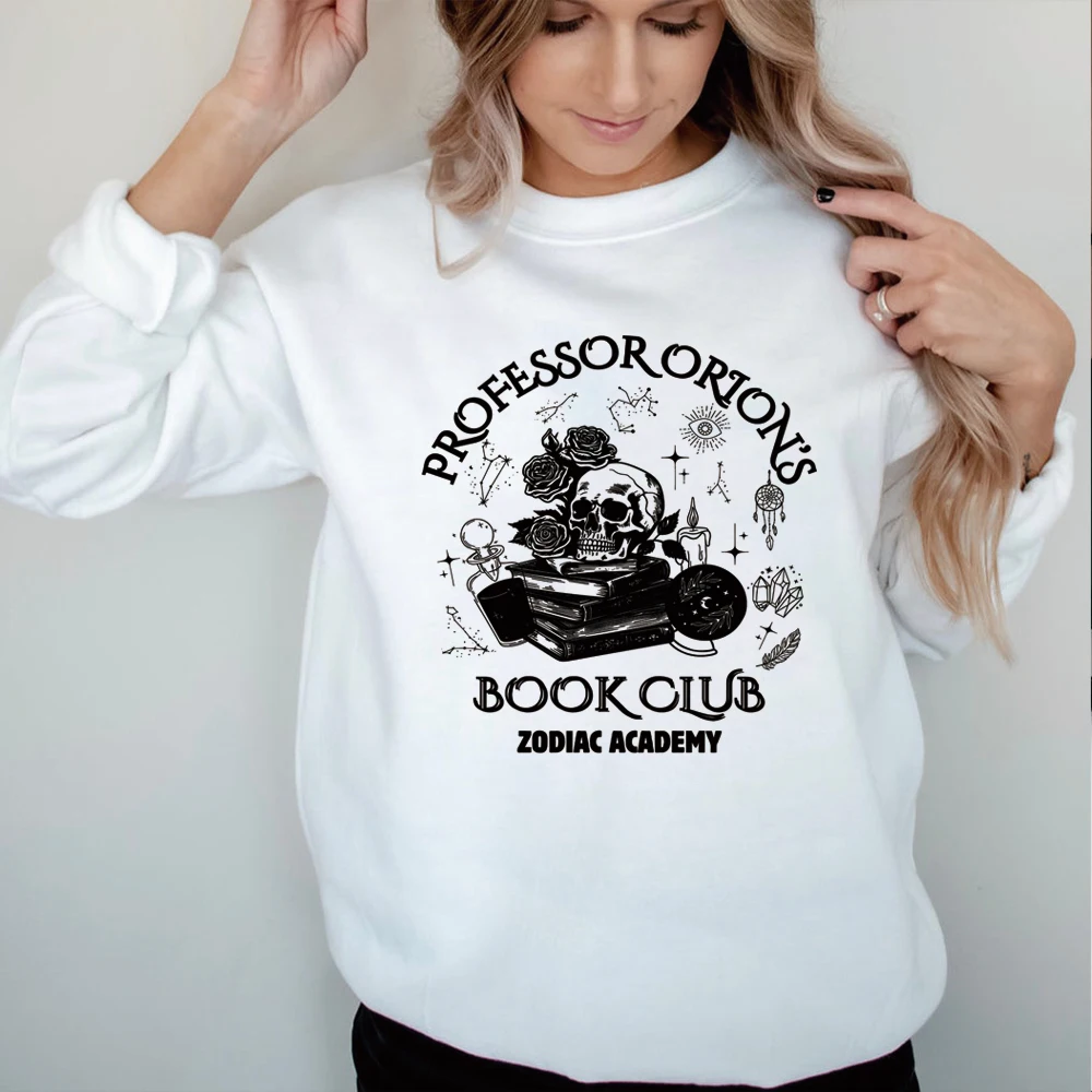 Vintage Bookworm Crewneck Sweatshirt Book Club Hoodie Zodiac Academy Merch Bookish Pullover Gift for Book Lover Fantasy Reader
