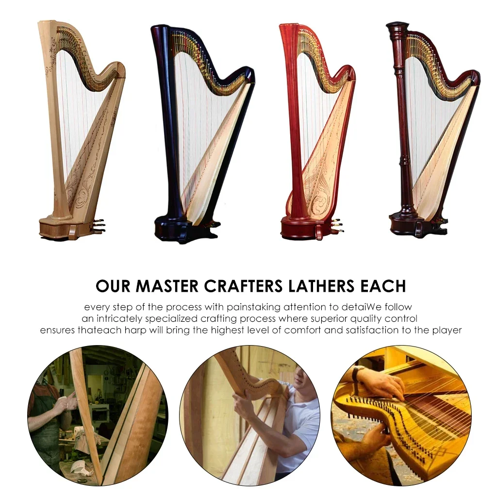 Classical Professional Pedal Harp Level Harps Premium 47 Strings Harp Sound Excellence High Quality For Artist Orchestra Players