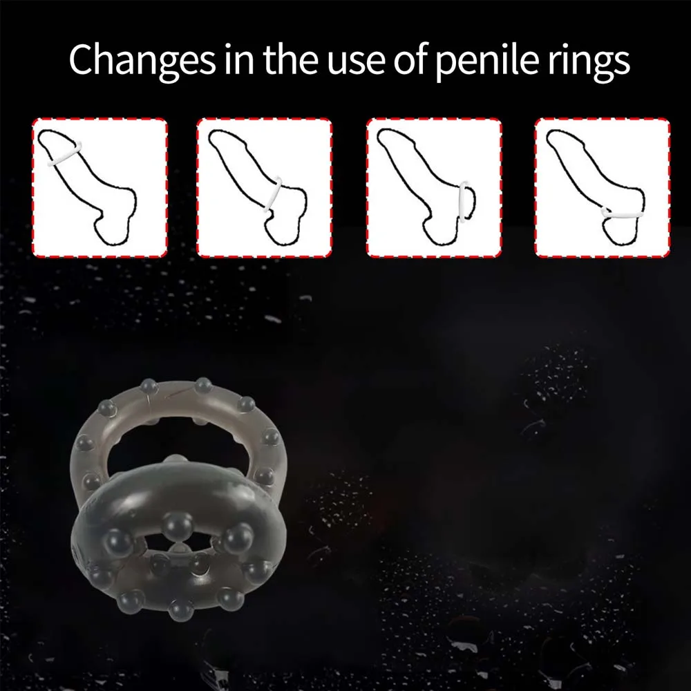 2 قطعة خاتم القضيب سيليكون خاتم الديك للانتصاب تعزيز طويلة الأمد أقوى تأخير التحكم القذف لعبة الجنس للرجال