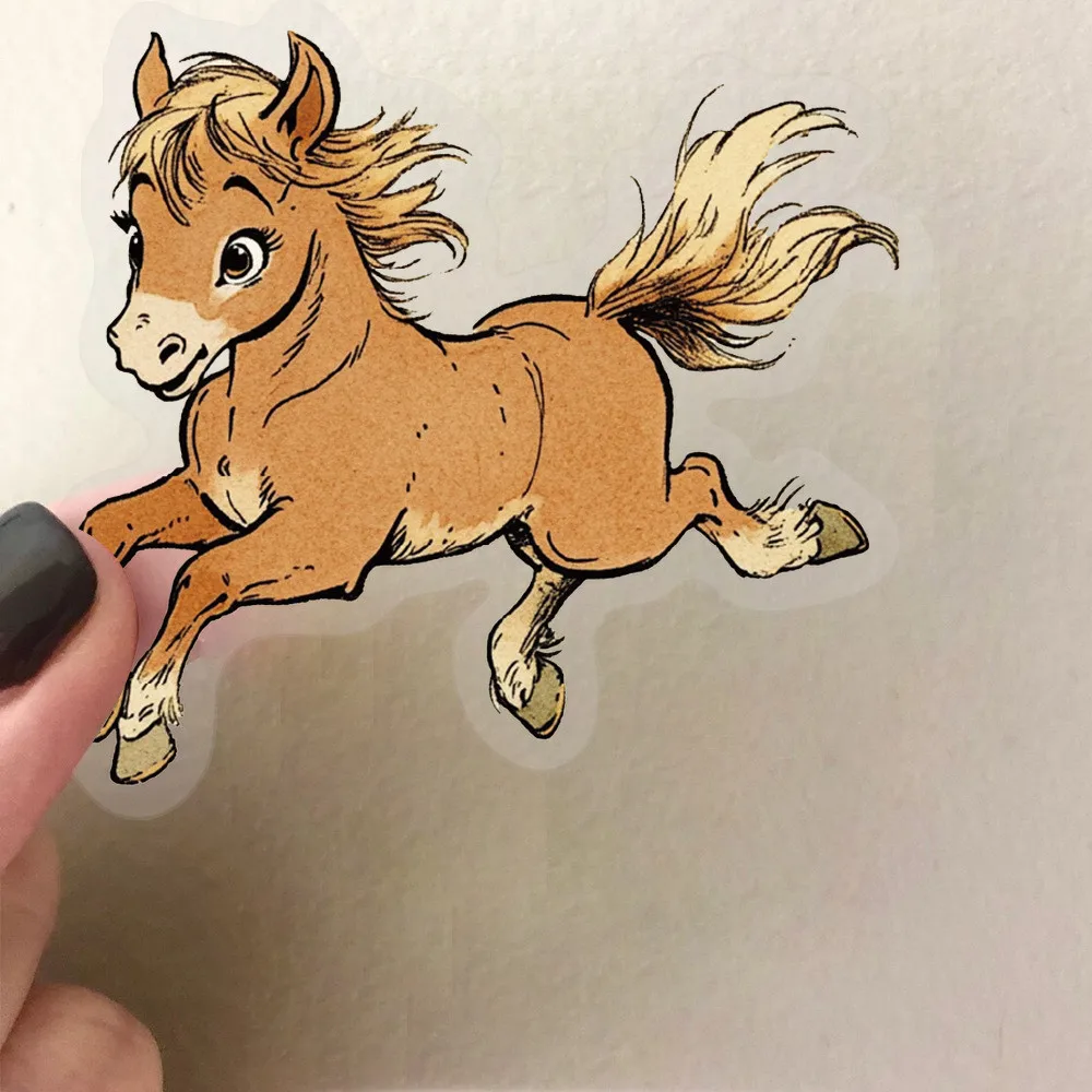 50PCS Transparent INS Childish Cartoon Sticker Pack - Waterproof PET for Scrapbooking, Guitar Decor RecordingYourLife Store