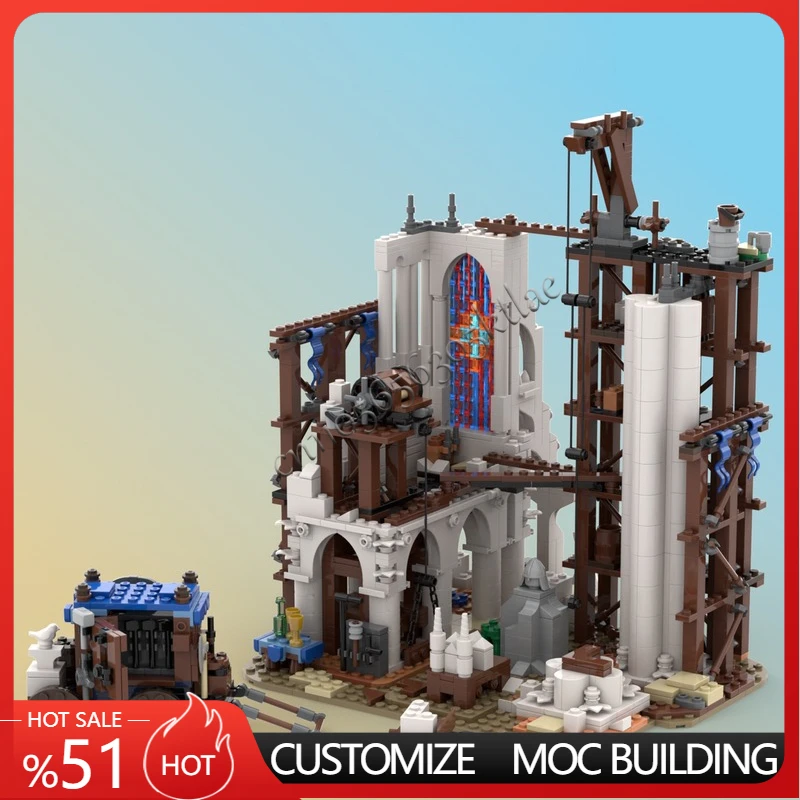

New 1569Pcs MOC Medieval Construct Stonemasons Guild Model Building Blocks DIY Bricks Technology Assembly Creative Toys Gifts