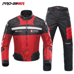 DUHAN Motorcycle Jacket Man Motocross Racing Pants Body Armor Moto Protection Clothing Set With Removeable Linner
