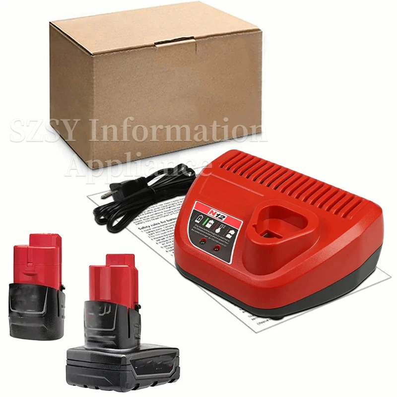 Sostituzione del caricabatteria agli ioni di litio per Milwaukee 48-59-2401 caricabatterie per batteria Milwaukee M -12 batteria 12V (senza batteria)