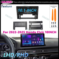 UAXDD 2 Din Car For 2022-2025 Honda Civic 10.1 INCH Kit panel Center fascia Android frame adapter Interior stereo radio cable cd
