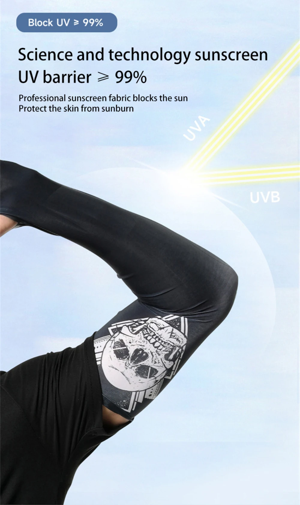 Tattoo Sleeve Man Woman Fake Tattoo Arm Warmers Elastic UV Protection Cool Printed Sun-proof Unisex Punk