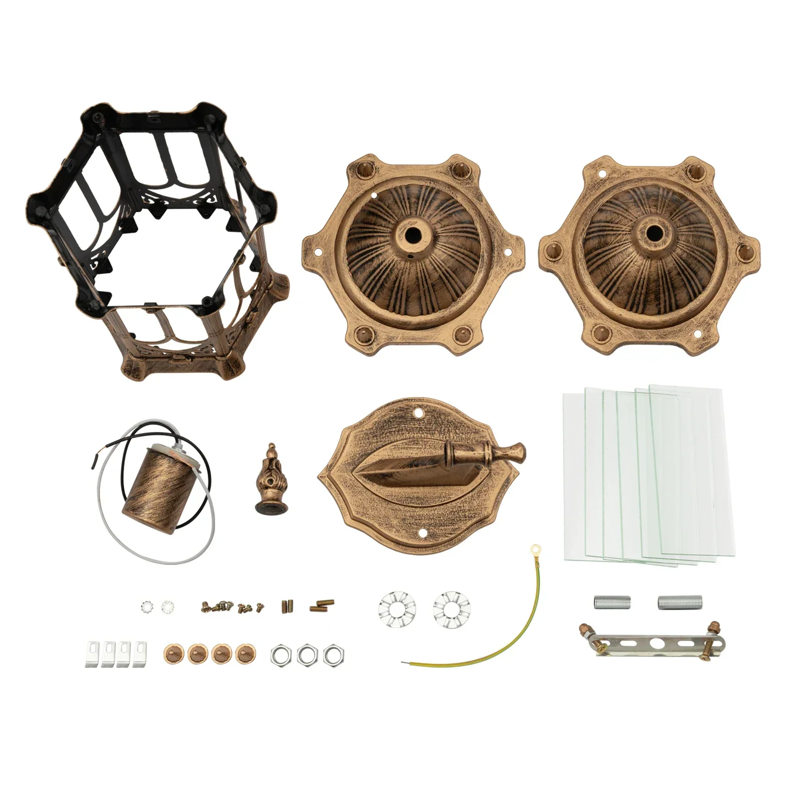 Lampada da parete per esterni, lampade da parete per esterni retrò con paralume in vetro trasparente, luci per portico in alluminio per corridori, balconi