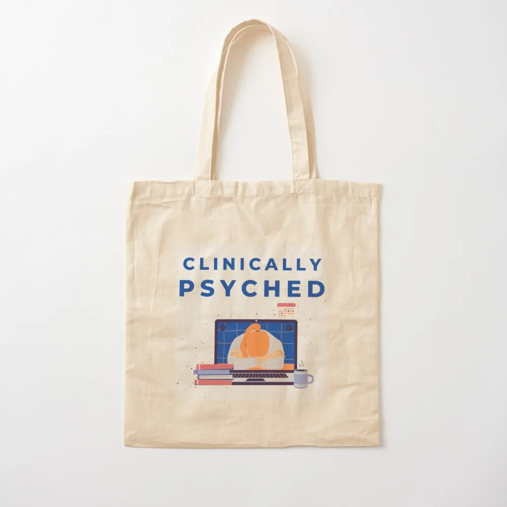 

Clinically Psyched logo Tote Bag bag luxury women custom canvas bag Canvas Tote