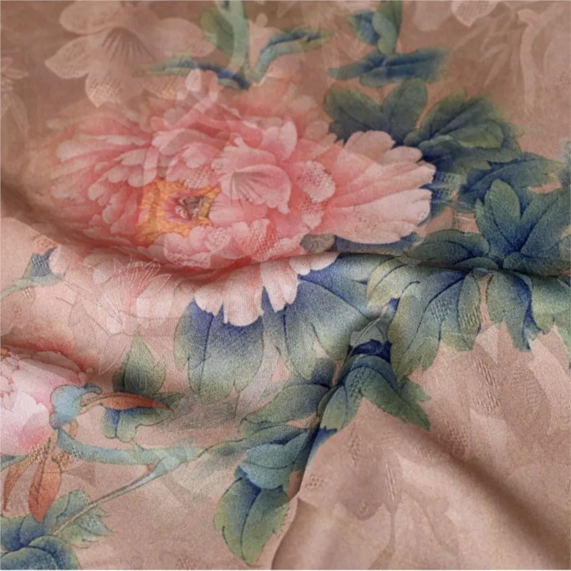 

Chinese-style jacquard flower printed fabric cheongsam table silk embroidered home textile satin