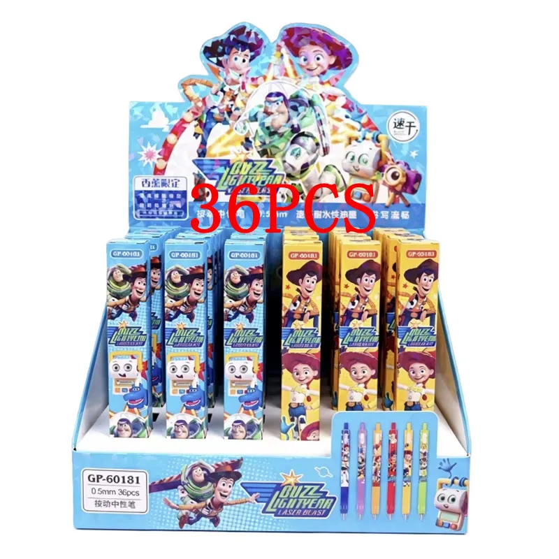 Heißer Verkauf: 36er-Set Toy Story 5 Druckstift-Blindbox, 0,5 mm Cartoon-Neutralstift für Schüler, Unterschriftenstift, Schreibwaren, Bürobedarf