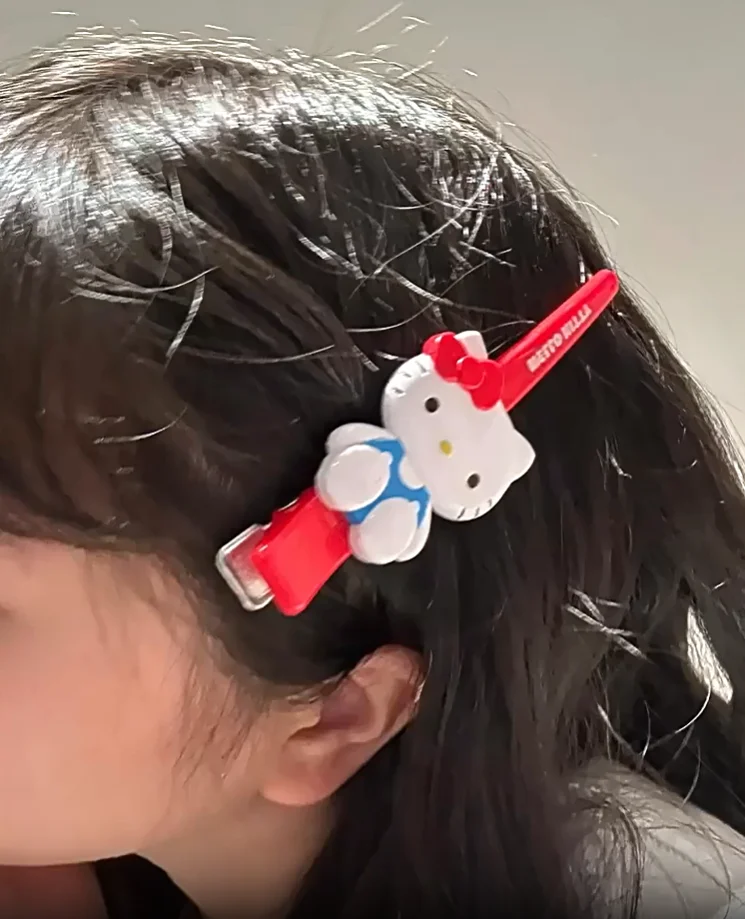 

Hello Kitty Sanrio Hair Clip Cartoon Anime Hairpin Lady Bangs Side Barrette Makeup Tools Girls Headwear Hair Accessories Gift