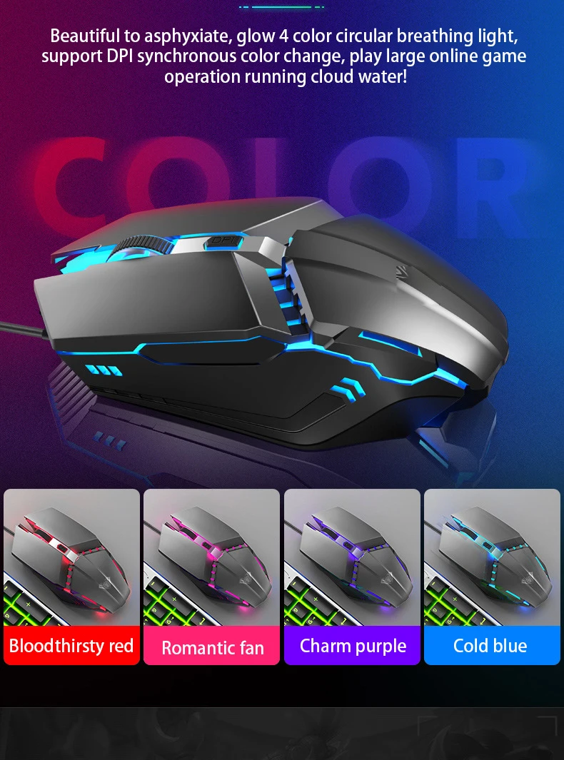 T200 Wired Gaming Keyboard Mouse Combos 104 keys Multimedia Knob Mix Backlight Keyboard Gaming Set for Notebook Desktop