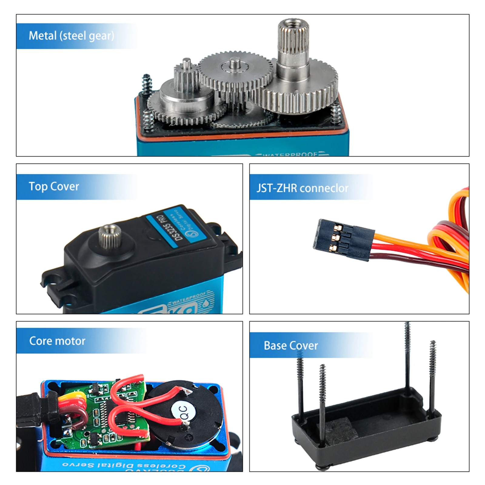 DS3235 PRO Coreless Digital Servo Motor de engrenagem de aço inoxidável à prova d'água 180/270 graus para 1:8 1:10 1:12 RC Baja Car Robot