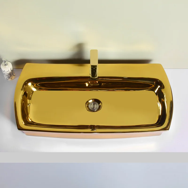 

Electroplated golden wash basin Light luxury sink basin