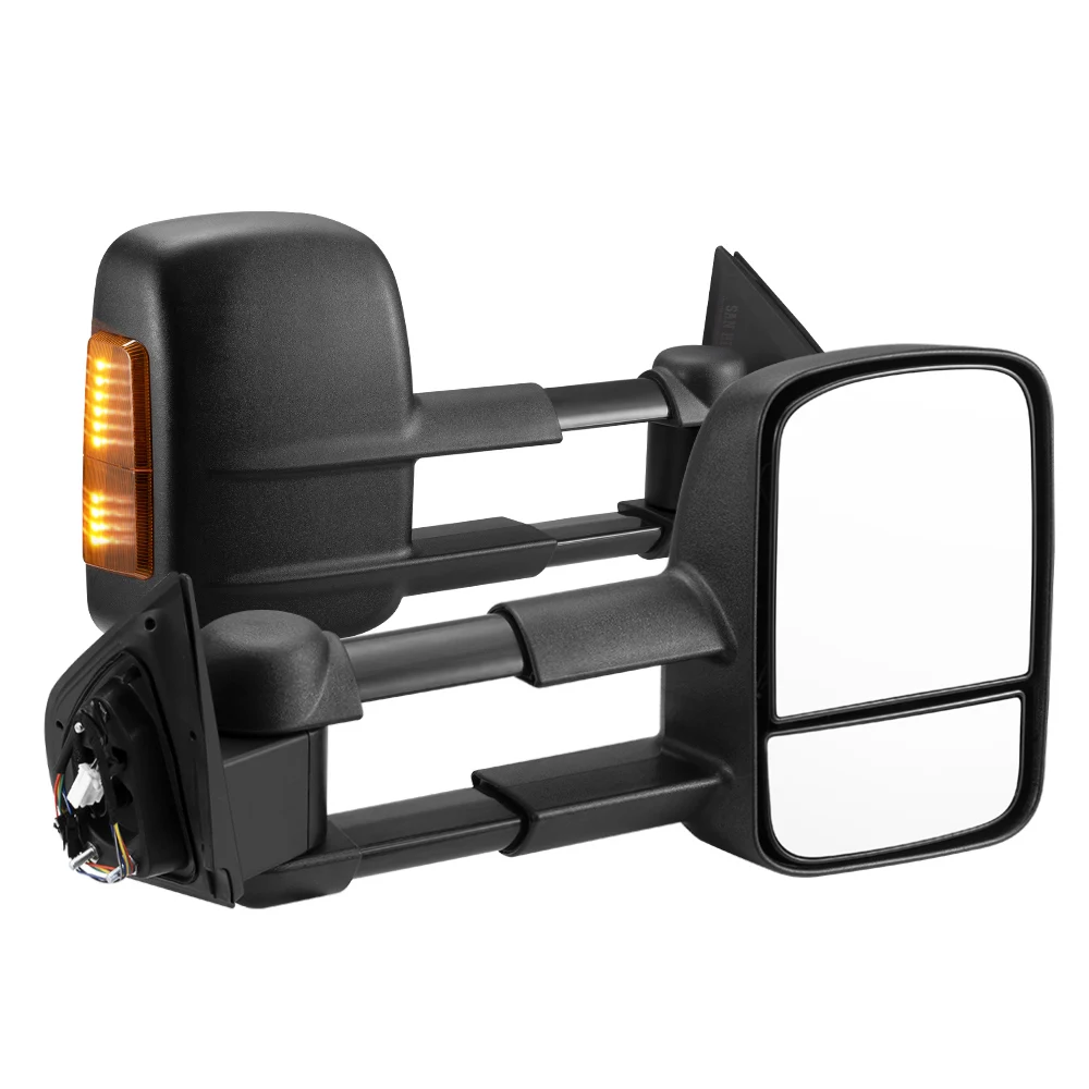 SAN HIMA Black Electric Extendable Manually Foldable Towing Mirrors for MAZDA BT-50 TF SERIES JUL 2020-ON